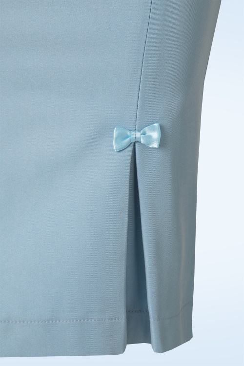 Banned Retro - Guideing lichte pencilrok in babyblauw 5