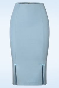 Banned Retro - Guideing lichte pencilrok in babyblauw 2