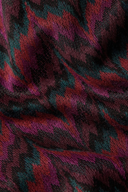 King Louie - Border Palazzo Estelle zigzag broek in bordeauxrood 2