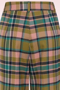 Banned Retro - Didi geruite pantalon in roze en multi 4