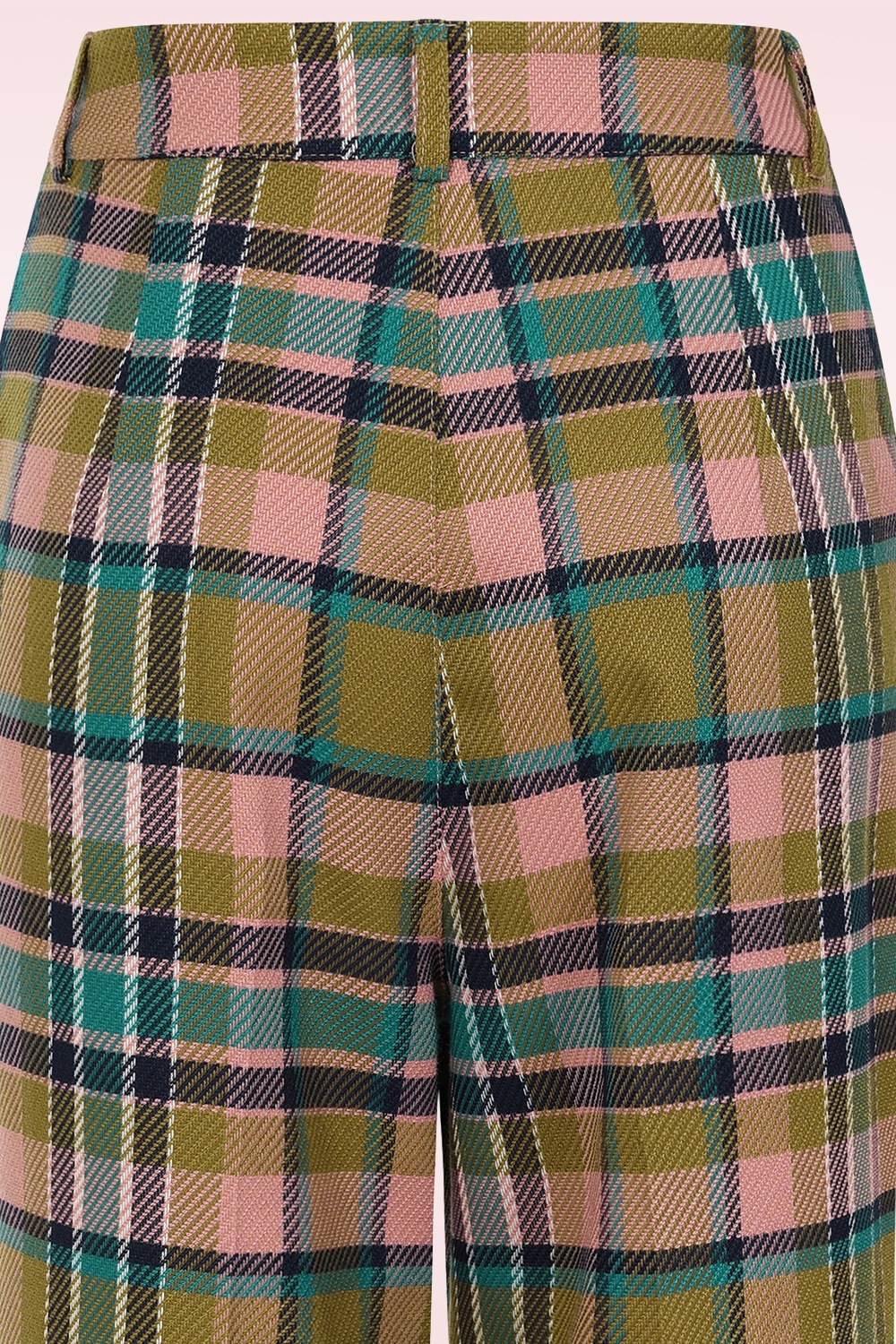 Banned Retro - Didi geruite pantalon in roze en multi 4