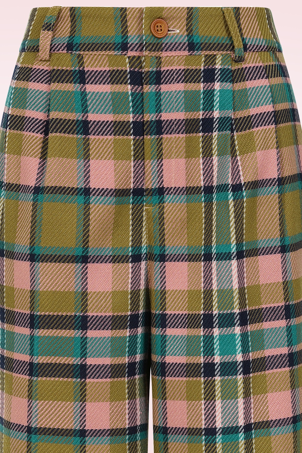 Banned Retro - Didi geruite pantalon in roze en multi 2