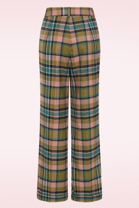 Banned Retro - Didi geruite pantalon in roze en multi 3