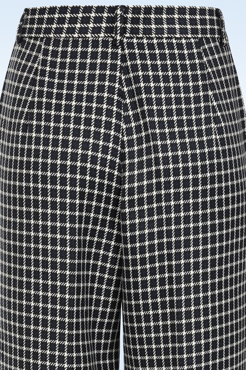 Banned Retro - Check It Out pantalon in marineblauw 4