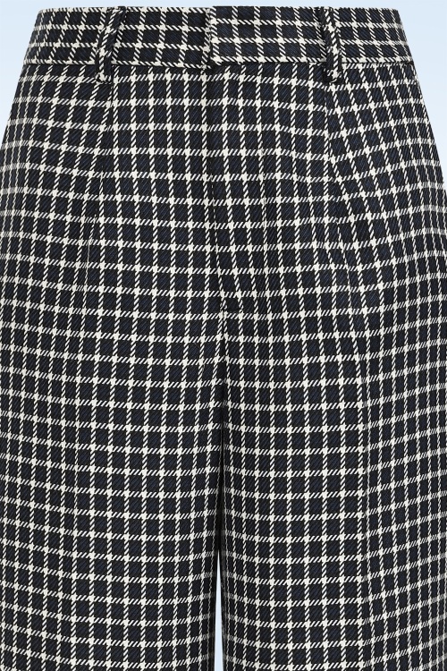 Banned Retro - Check It Out pantalon in marineblauw 2