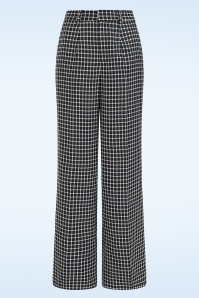 Banned Retro - Check It Out pantalon in marineblauw