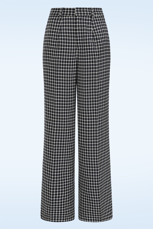 Banned Retro - Check It Out pantalon in marineblauw