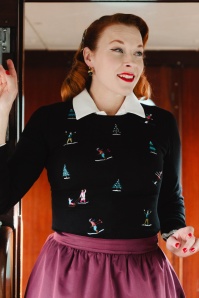 Banned Retro - Ski Snow Season trui in zwart