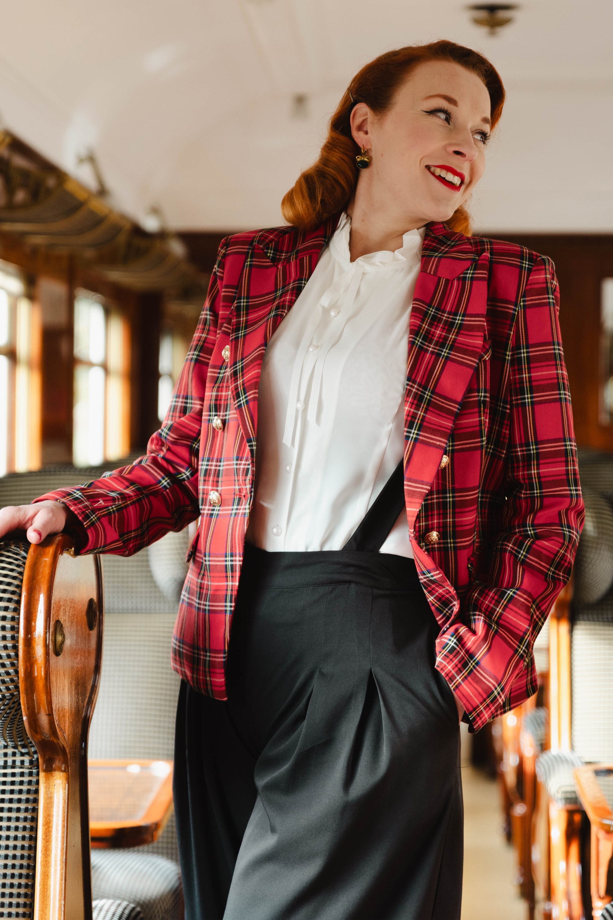 Hearts & Roses - Gillian tartan blazer in rood