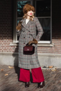 Surkana - Cassie Herringbone Check jas in beige