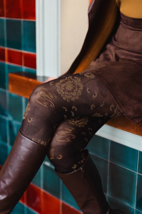 Marcmarcs - Flower 40 Den panty in zwart