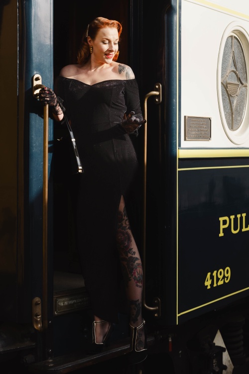 Banned Retro - Velvet Desire maxi jurk in zwart