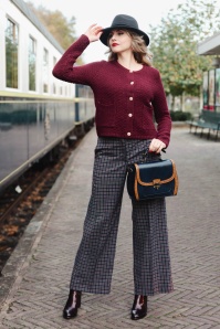 Banned Retro - Victoria Textured cardigan in bordeauxrood 2