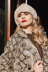 Amici - Marilyn Faux Fur hoed in biscuit beige