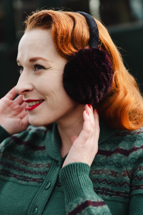 Amici - Donatella handschoenen van wol in bordeauxrood