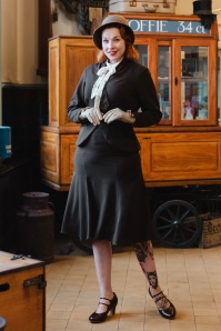 Miss Candyfloss - Enora Sadie trompetrok in donkerbruin