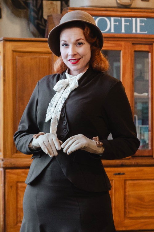 Miss Candyfloss - Coline Sadie blazer in donkerbruin 2