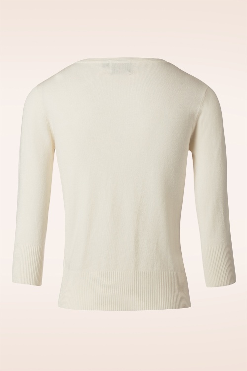 Banned Retro - Delilah vest in gebroken wit 2