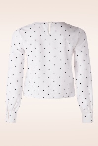Banned Retro - Boxy Dot-blouse in wit 2