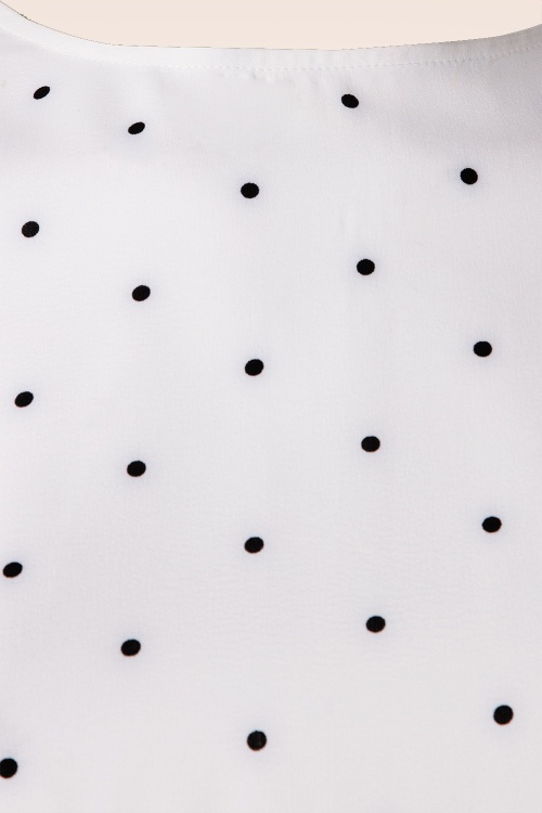 Banned Retro - Boxy Dot-blouse in wit 3