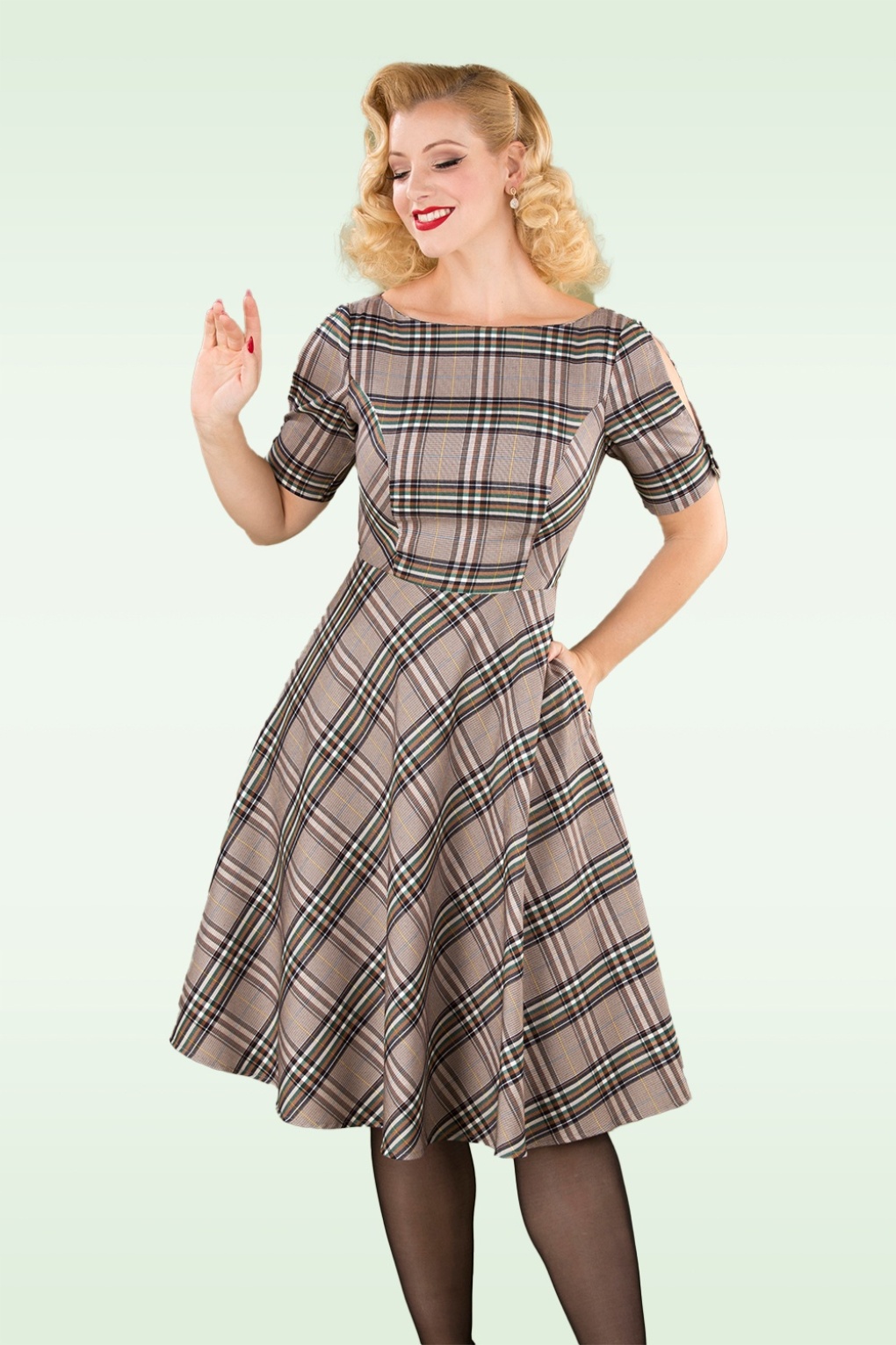 Gardenwed Retro cocktailjurk voor dames, jaren '50, rockabilly, retro