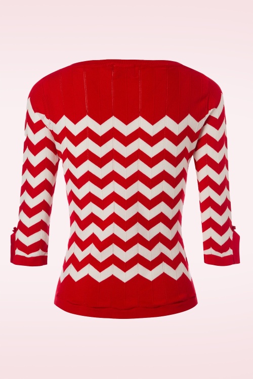 Banned Retro - Vanille Top in rood en wit 2