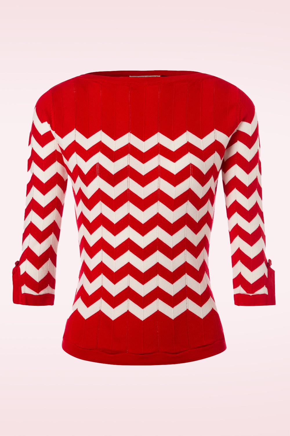 Banned Retro - Vanille Top in rood en wit