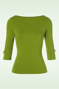 Banned Retro - Oonagh-topje in olijfgroen