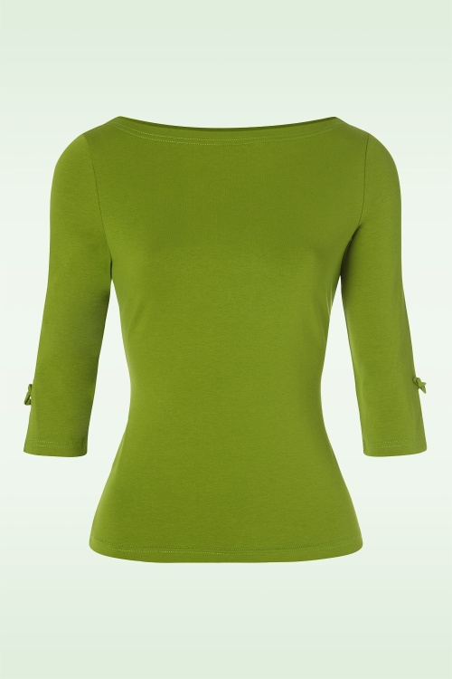 Banned Retro - Oonagh-topje in olijfgroen