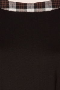 Banned Retro - Work It Out penciljurk met geruite afwerking in zwart 3