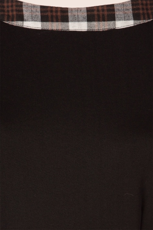 Banned Retro - Work It Out penciljurk met geruite afwerking in zwart 3