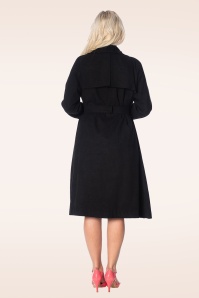 Banned Retro - Julia trenchcoat in zwart 3