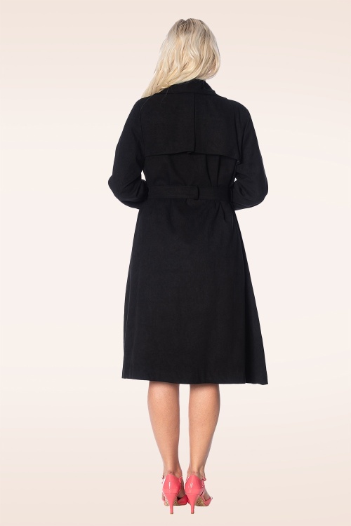 Banned Retro - Julia trenchcoat in zwart 3