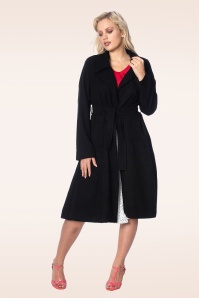 Banned Retro - Julia trenchcoat in zwart