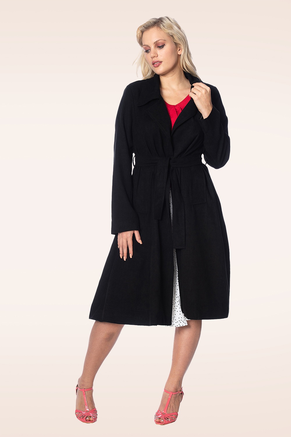Banned Retro - Julia trenchcoat in zwart