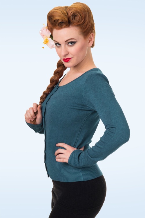 Banned Retro - Getaway Cardigan in Blauw 2