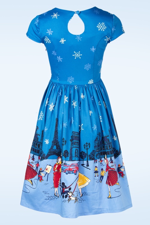 Banned Retro - Romance Swingjurk in blauw 2