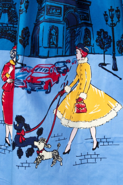 Banned Retro - Romance Swingjurk in blauw 3