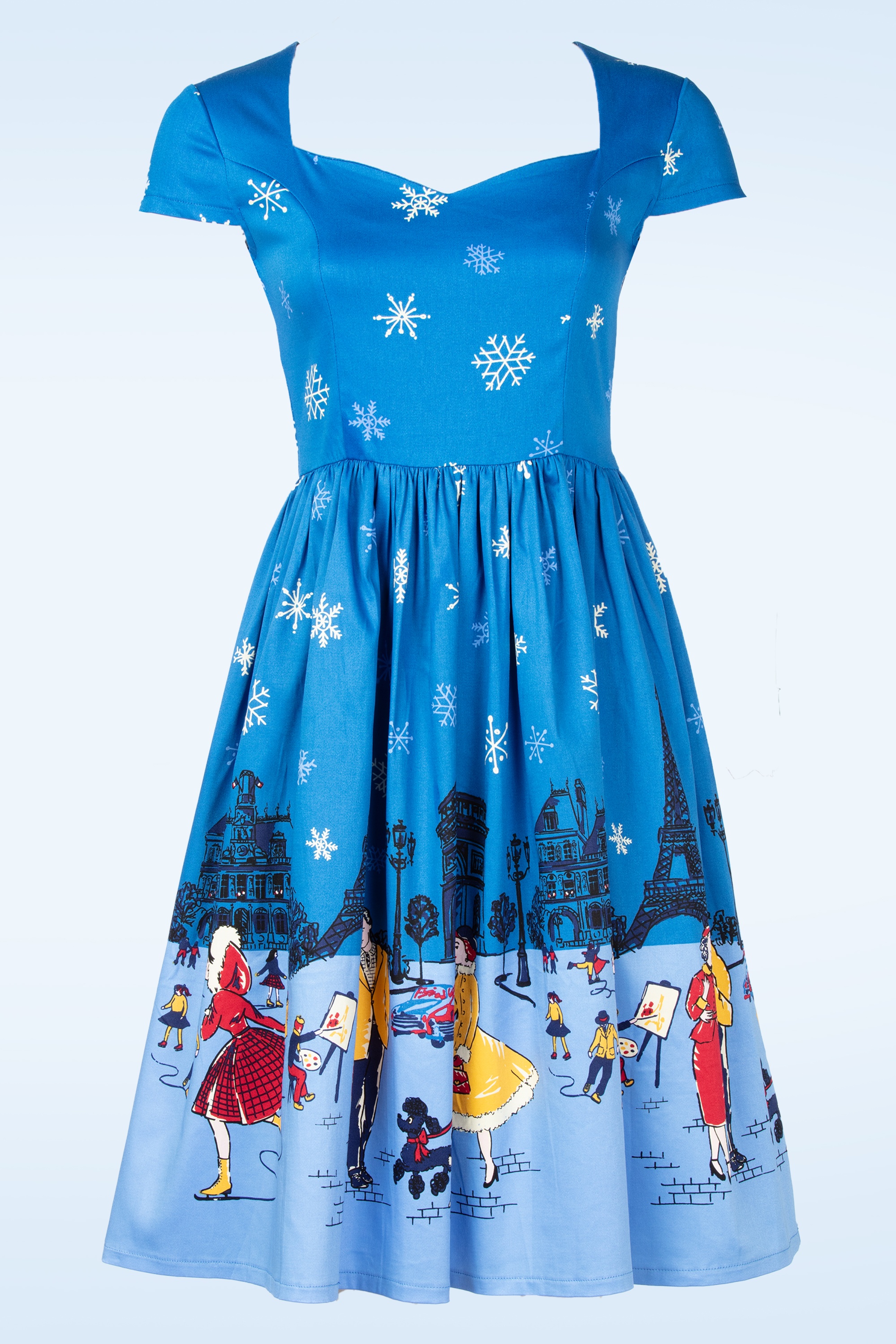 Banned Retro - Romance Swingjurk in blauw