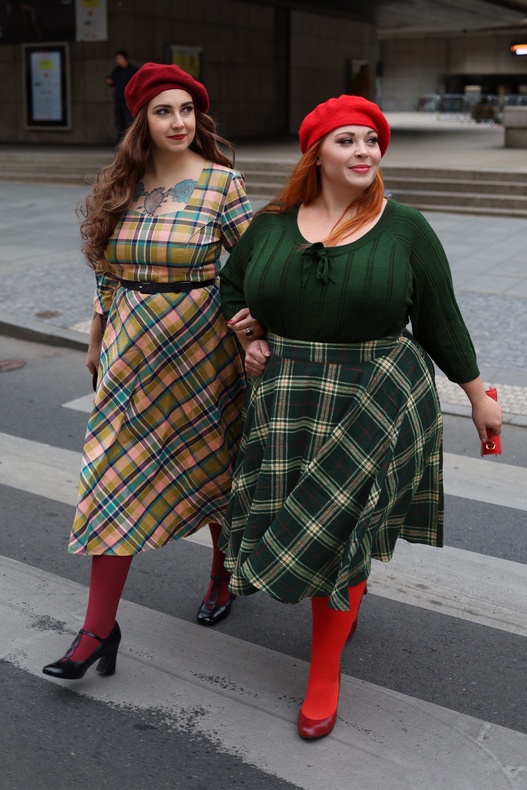 Banned Retro - Didi Checkered swing jurk in poederroze 4