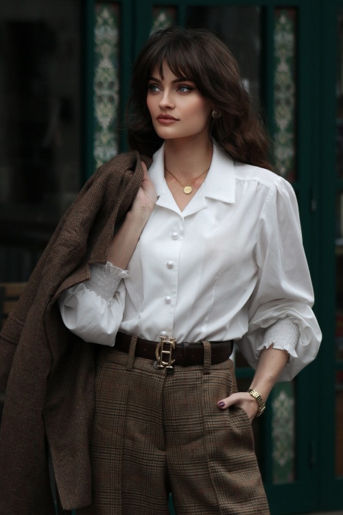 Banned Retro - Bonnie blouse in wit 4