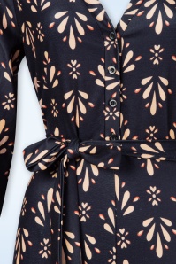 Smashed Lemon - Jessy jumpsuit in donkerblauw en beige 2