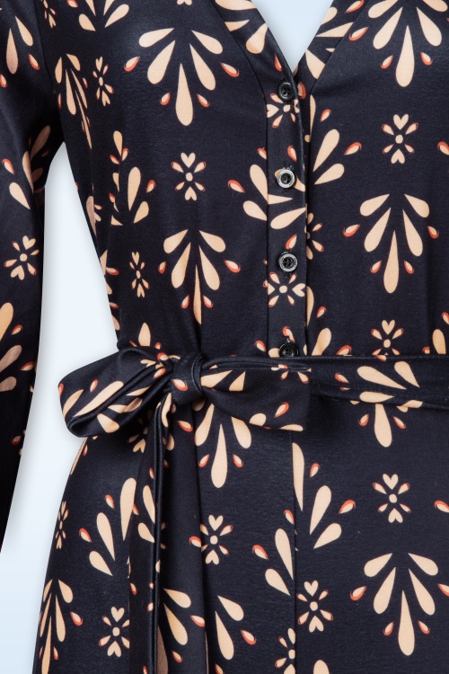 Smashed Lemon - Jessy jumpsuit in donkerblauw en beige 2