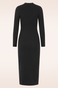 K-Design - Linear Luxe gebreide maxi jurk in zwart 5
