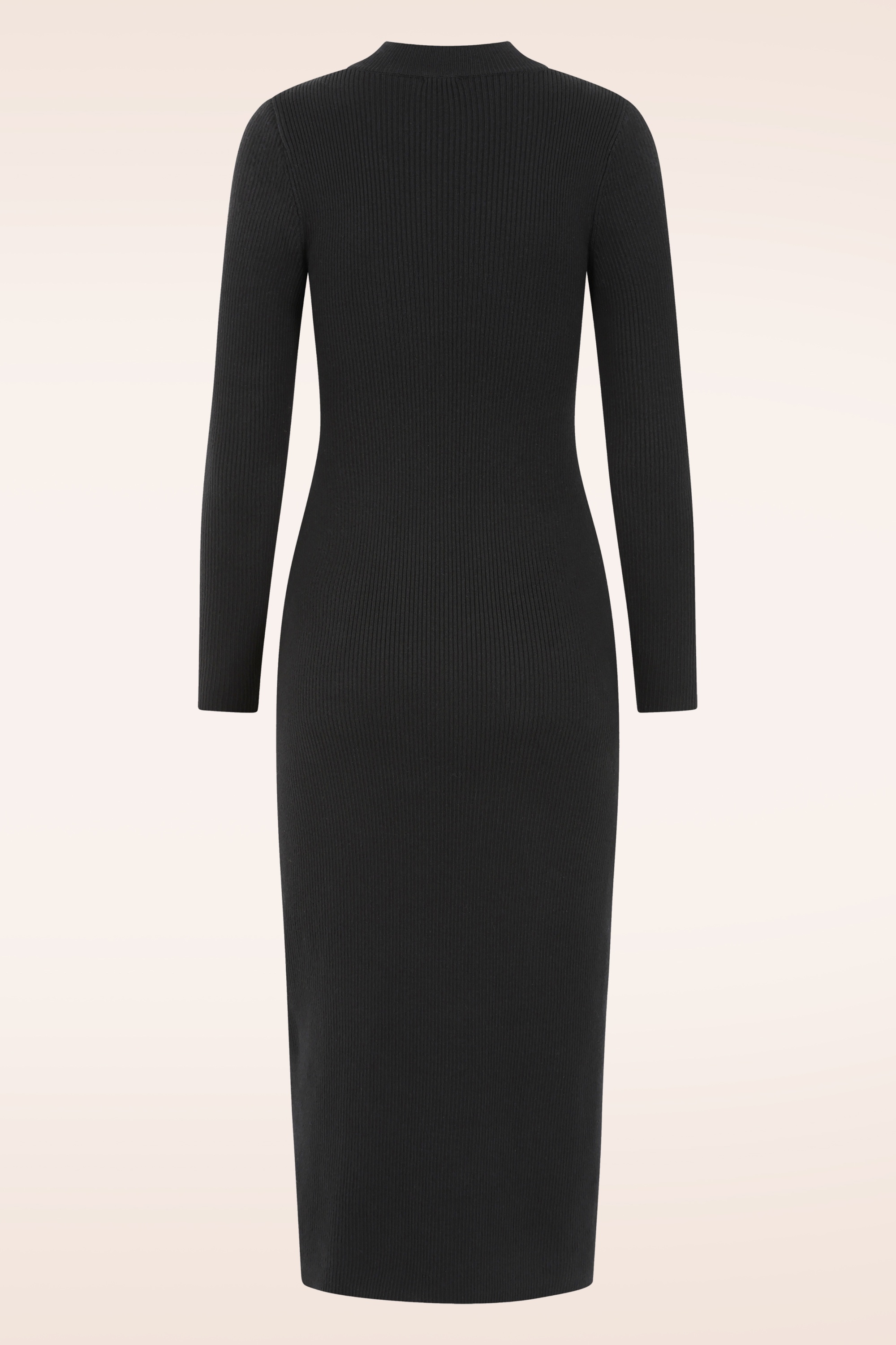 K-Design - Linear Luxe gebreide maxi jurk in zwart 5