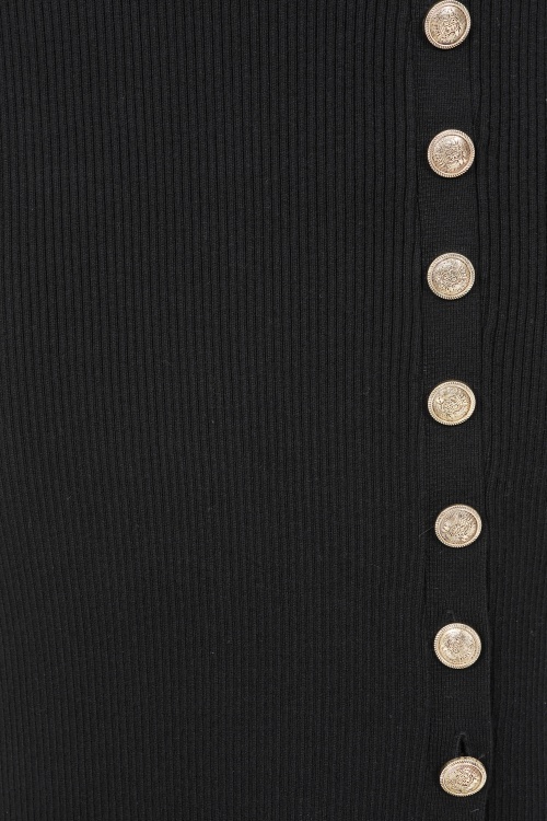 K-Design - Linear Luxe gebreide maxi jurk in zwart 4