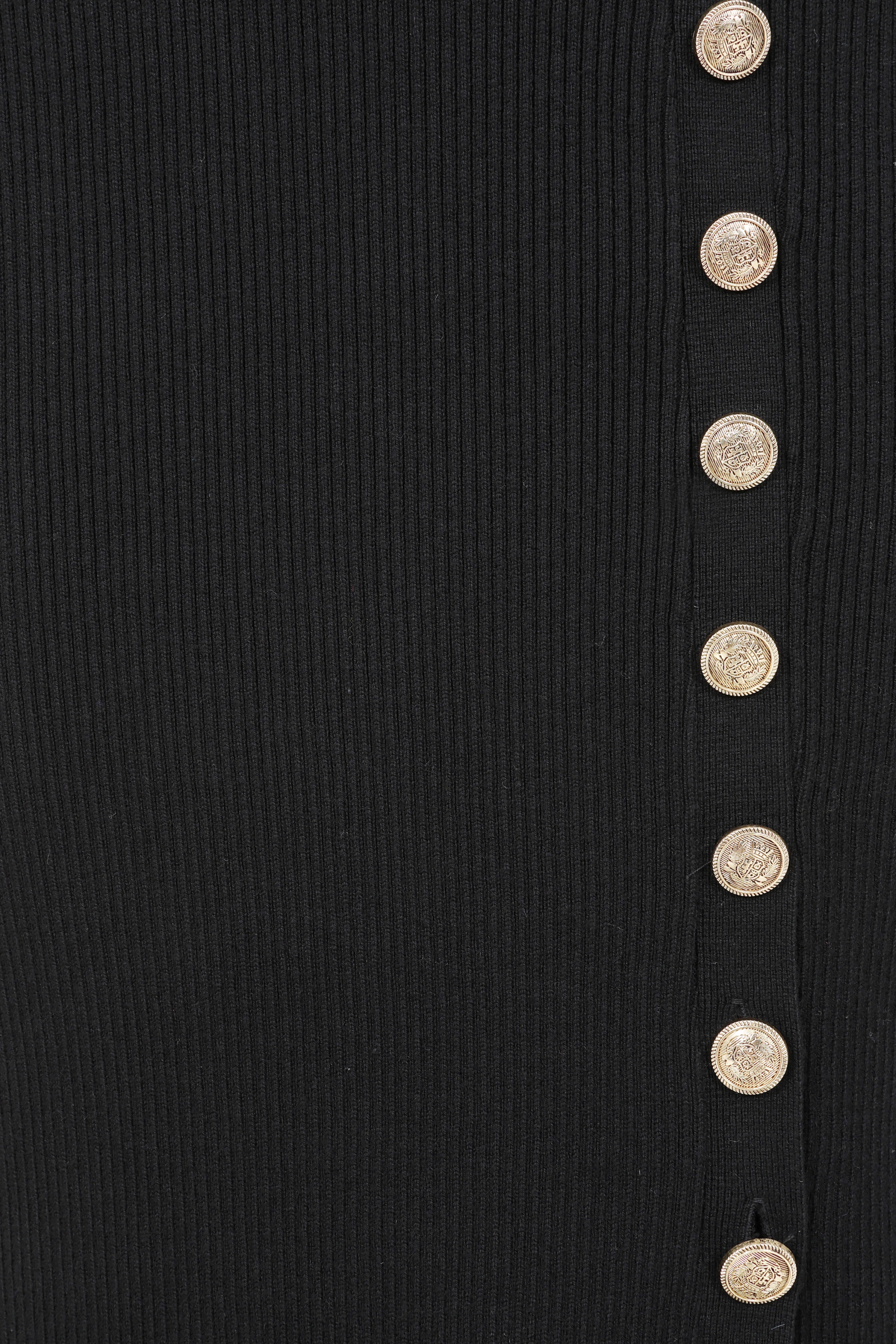 K-Design - Linear Luxe gebreide maxi jurk in zwart 4