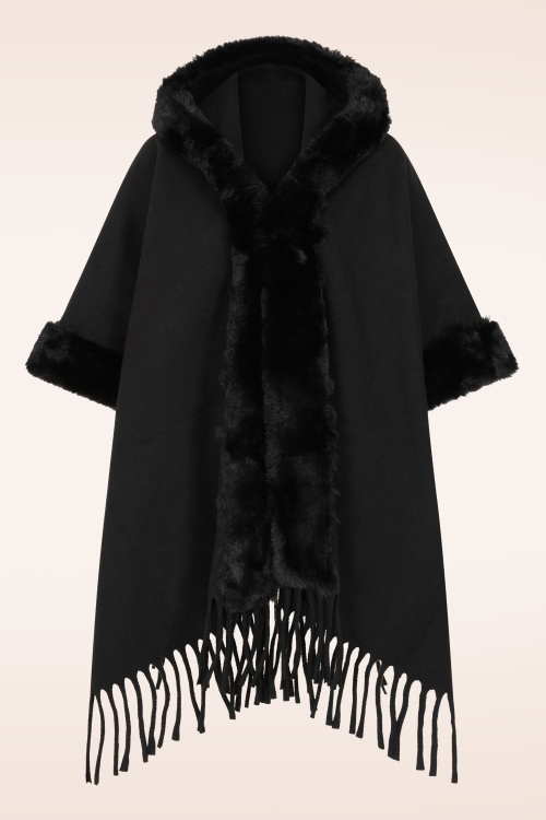 K-Design - Hood & Glow poncho in zwart