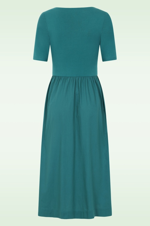 Seasalt - Madder katoenen midi jurk in ijsvogelblauw 3