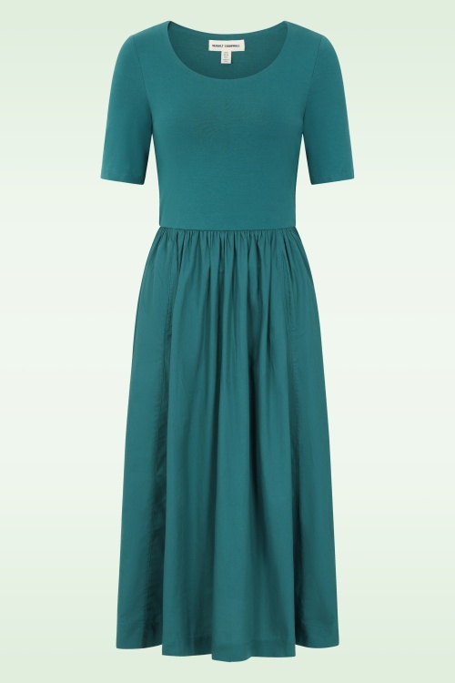 Seasalt - Madder katoenen midi jurk in ijsvogelblauw